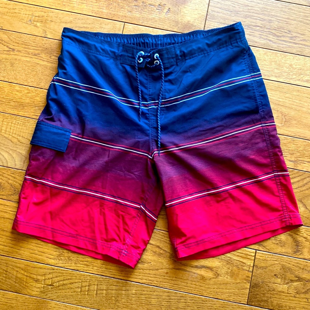 Men’s Swim Trunks George Size large 36-38 Navy, Red and white Perfect Condition